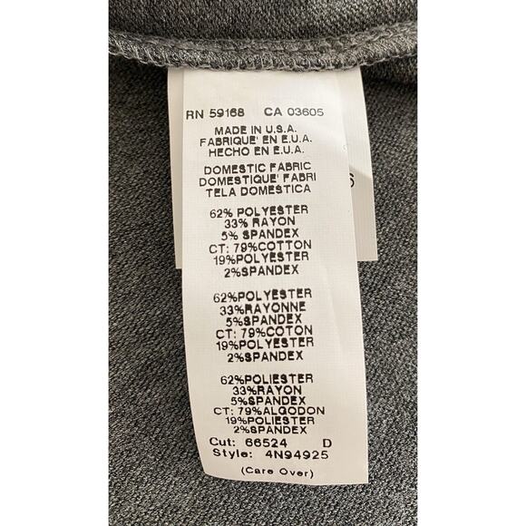 Karen Kane Long Sleeve Gray Pullover Top w/ Front Denim Pocket Sz L Cotton Blend - Picture 7 of 11